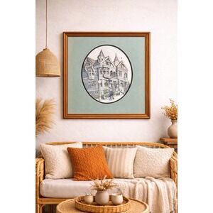 VINTAGE SIGNED DEBBIE PATRICK  San Francisco House Painted Numbered Art 17"X21"